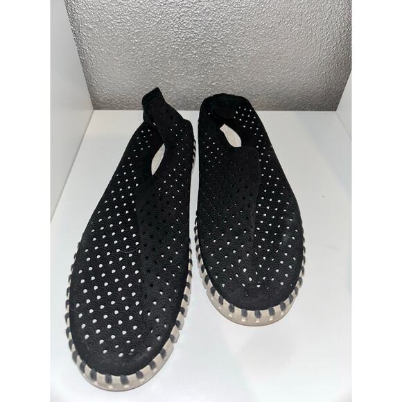 Isle Jacobsen Hornbaek Tulip Laser Cut Slip On  Ballet Flats Black 39 - Picture 1 of 12
